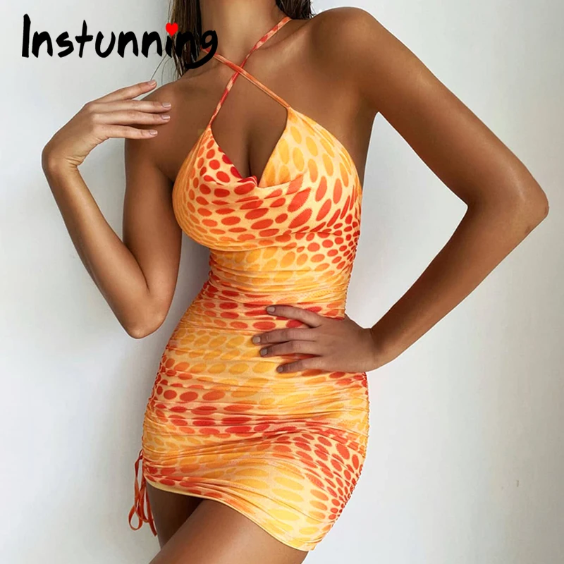 Instunning Women Polka Dot Print Halter Mini Sundress 2021 Autumn Elegant Long Sleeve Bodycon Casual Streetwear Backless Dress
Instunning Women Polka Dot Print Halter Mini Sundress 2021 Autumn Elegant Long Sleeve Bodycon Casual Streetwear Backless Dress