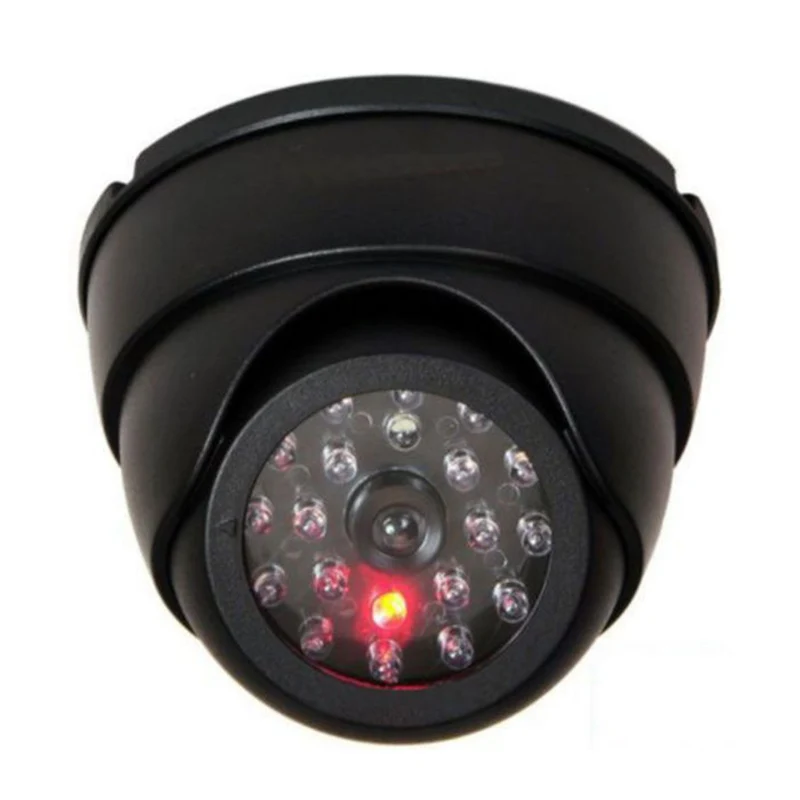 

1PC For Dummy Dome Fake Security Camera CCTV 30pc False IR LED W/ Flashing Red LED Light ABS Durable Black Surveillance Camera