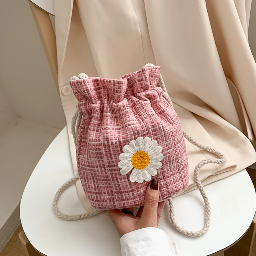 Women Daisy Straw Bags Drawstring Beach Woven Bucket Small Shoulder Pouch Summer Bag Small Straw Bag Women Woven Bags
Women Daisy Straw Bags Drawstring Beach Woven Bucket Small Shoulder Pouch Summer Bag Small Straw Bag Women Woven Bags