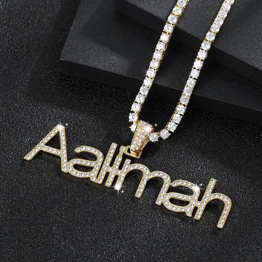 Personalized Iced Out Name Necklace Custom Letters Cubic Zirconia Pendant Hippop Tennis Chain Stainless Steel Jewelry For Men
Personalized Iced Out Name Necklace Custom Letters Cubic Zirconia Pendant Hippop Tennis Chain Stainless Steel Jewelry For Men