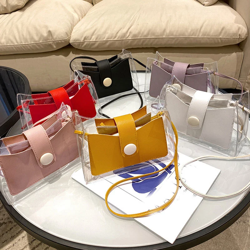 Fashion Transparent Square Messenger Bag PVC Shoulder Bag Messenger Bag Mobile Phone Sweet Beauty Bag Summer
Fashion Transparent Square Messenger Bag PVC Shoulder Bag Messenger Bag Mobile Phone Sweet Beauty Bag Summer