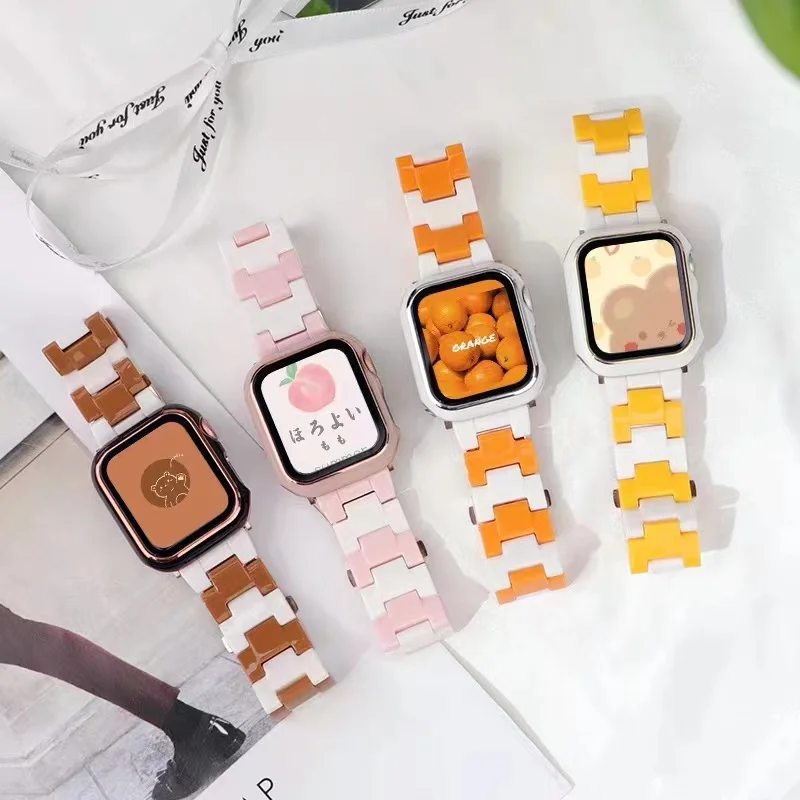 Resin Watch Strap for Apple Watch Band 44mm 40mm 45mm 41mm iWatch Series 7 6 SE 5 4 3 2 1 Band 42mm 38mm Bracelet Accessories
Resin Watch Strap for Apple Watch Band 44mm 40mm 45mm 41mm iWatch Series 7 6 SE 5 4 3 2 1 Band 42mm 38mm Bracelet Accessories