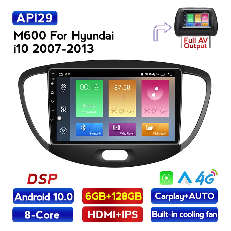 1280*720 DSP RDS 4G LTE Android 10 для HYUNDAI i10 2007 -2013, мультимедийный стерео, автомобильный DVD-плеер, навигация, GPS-радио
1280*720 DSP RDS 4G LTE Android 10 для HYUNDAI i10 2007 -2013, мультимедийный стерео, автомобильный DVD-плеер, навигация, GPS-радио