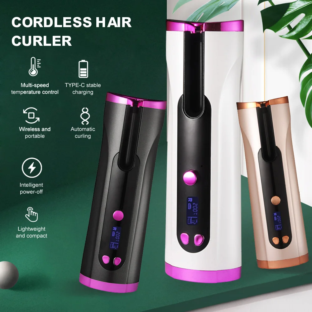 Cordless Automatic Rotating Hair Curler LED Display Temperature Adjustable USB Rechargeable Curling Iron Big Wave Styling Tools
Cordless Automatic Rotating Hair Curler LED Display Temperature Adjustable USB Rechargeable Curling Iron Big Wave Styling Tools