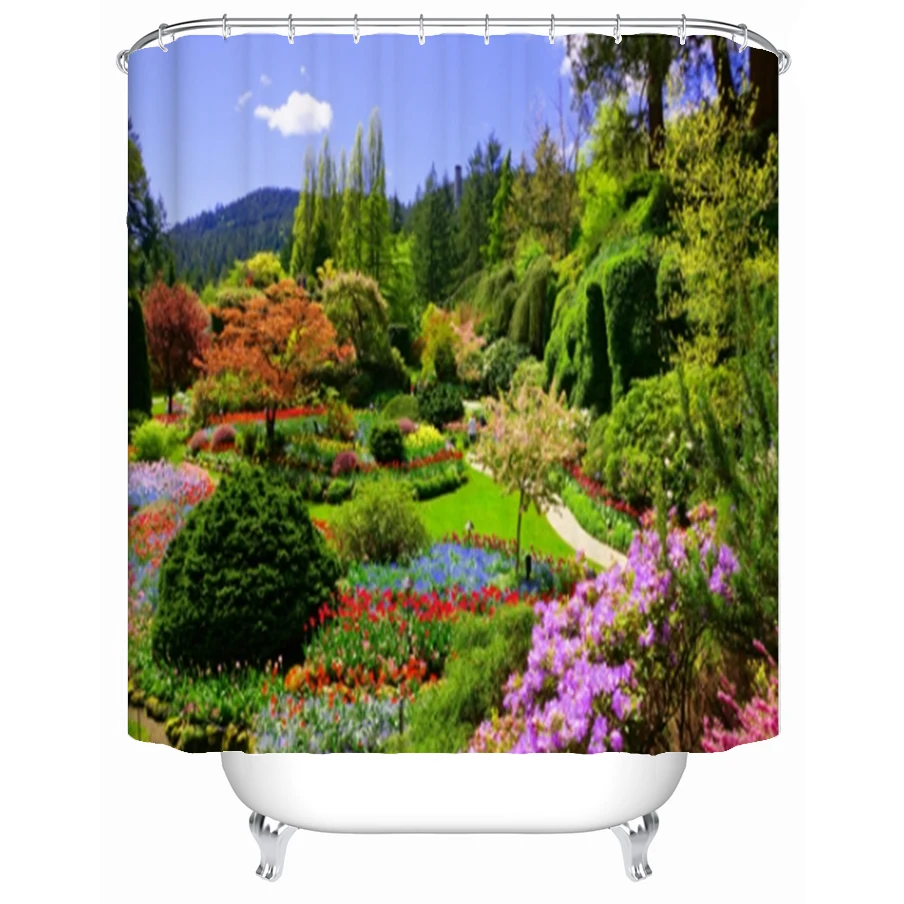 Floral Shower Curtain Garden Landscape Decor Curtain Bathroom Fabric Bathtub Curtain Set With Hooks Waterproof Shower Curtains
Floral Shower Curtain Garden Landscape Decor Curtain Bathroom Fabric Bathtub Curtain Set With Hooks Waterproof Shower Curtains