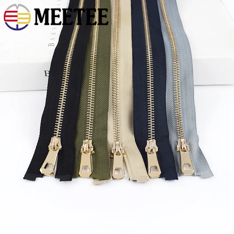Meetee 2 шт. 35-85 см 5 # металлическая молния Золотые открытые шитья сумки карманное
