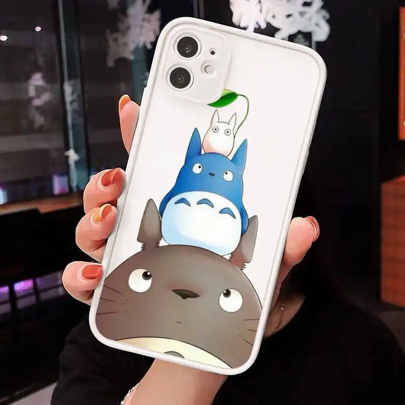 Cartoon Ghibli Miyazaki Totoro Phone Case For iPhone 12 11 Mini Pro XR XS Max 7 8 Plus X Matte transparent White Back Cover
Cartoon Ghibli Miyazaki Totoro Phone Case For iPhone 12 11 Mini Pro XR XS Max 7 8 Plus X Matte transparent White Back Cover