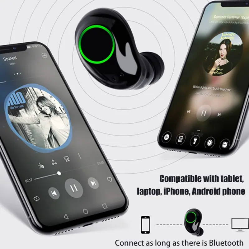 Mini- Bluetooth Earbuds SmallWireless Invisible Earphone IPX5 Waterproof TWS Stereo With Microphone For IPhone Android
Mini- Bluetooth Earbuds SmallWireless Invisible Earphone IPX5 Waterproof TWS Stereo With Microphone For IPhone Android