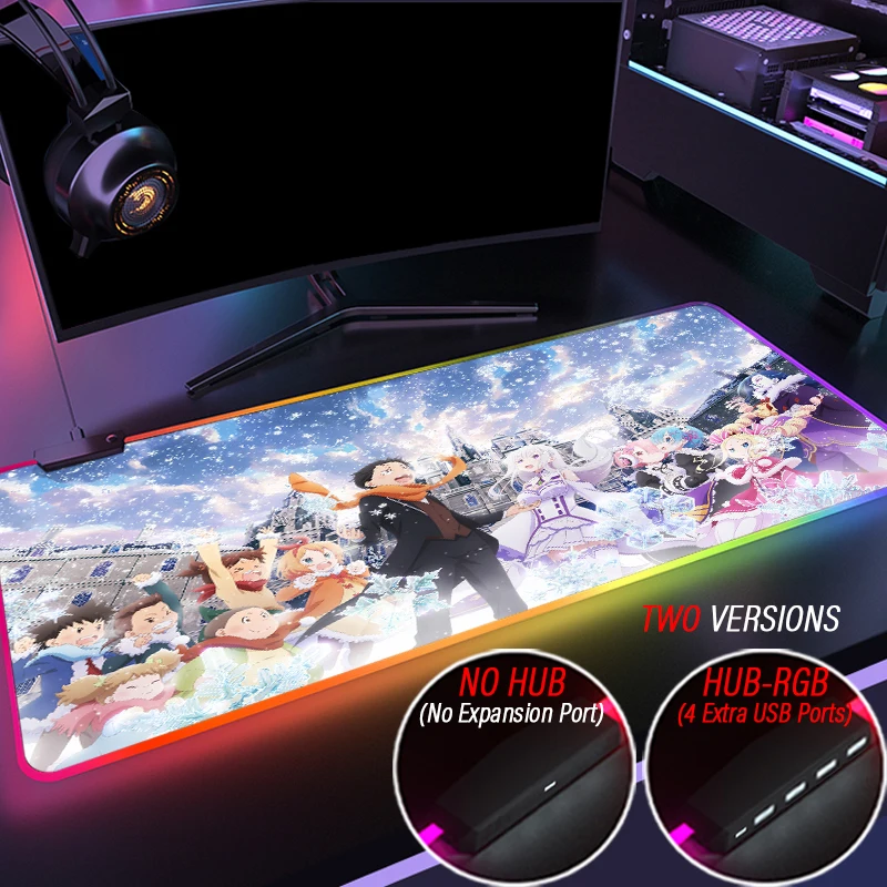 Коврик для мыши большой водонепроницаемый с RGB подсветкой 4 порта USB | Компьютеры и