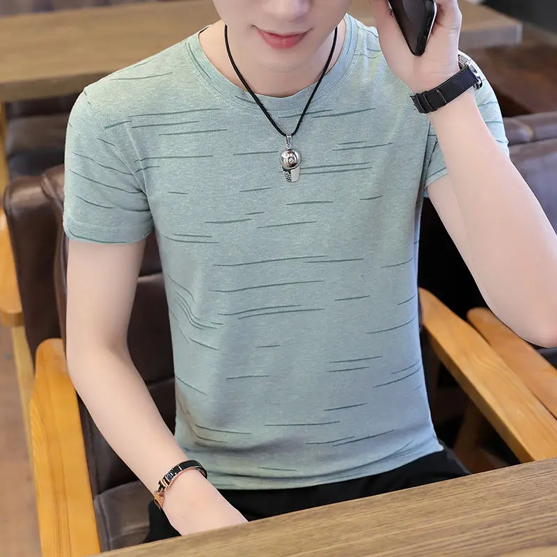 High Quality Men's Short-sleeved T-shirt Summer Round Neck Half-sleeved Korean T-shirt Men's Fashion Top
High Quality Men's Short-sleeved T-shirt Summer Round Neck Half-sleeved Korean T-shirt Men's Fashion Top