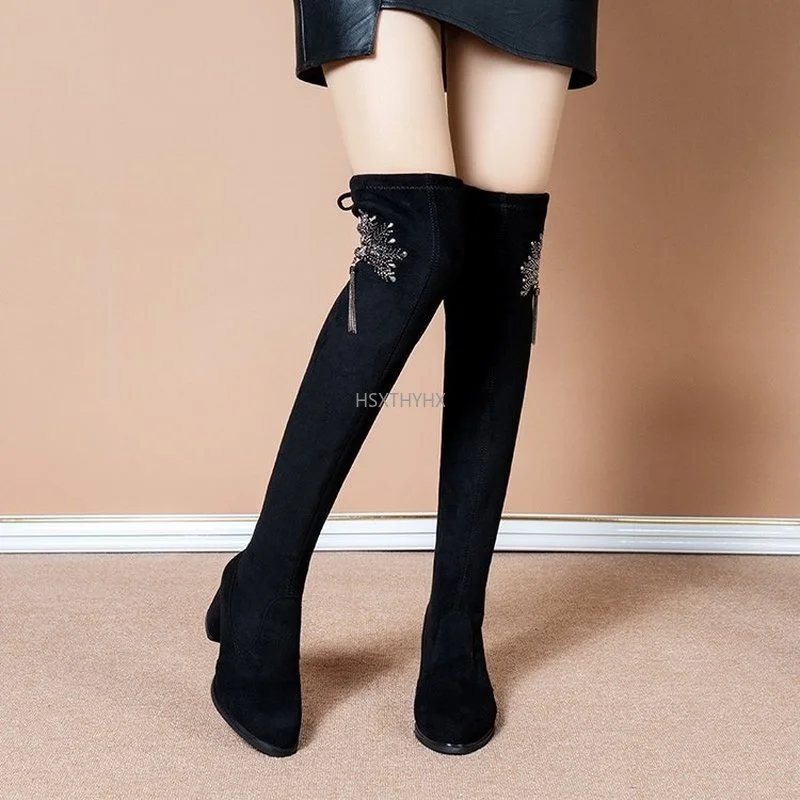 Sexy Slim Fit Elastic Flock Over The Knee Boots Women Shoes 2021 Autumn Winter Ladies High Heel Long Thigh Size 35-42
Sexy Slim Fit Elastic Flock Over The Knee Boots Women Shoes 2021 Autumn Winter Ladies High Heel Long Thigh Size 35-42