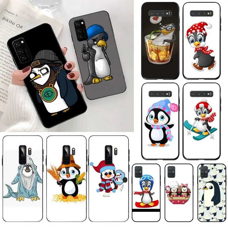 Милый блестящий чехол для телефона с изображением пингвина и акулы DIY Samsung S20 plus