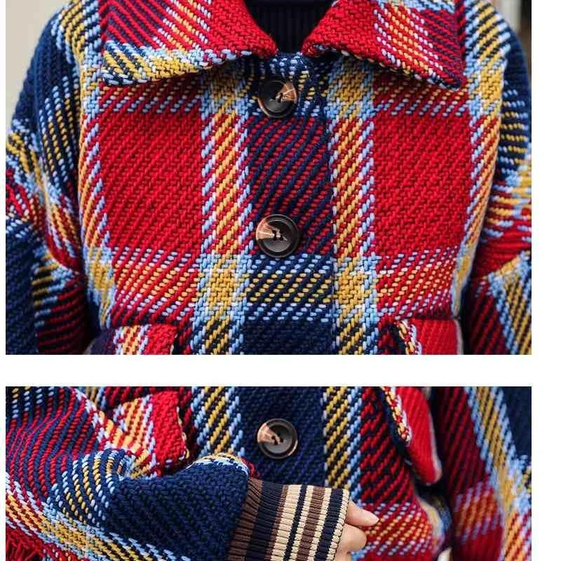 Women's Winter Retro Plaid bf Short Woolen Coat Elegant Plaid Wool Blend Coat Overcoat Female Patchwork Covered Warm Woolen Coat
Women's Winter Retro Plaid bf Short Woolen Coat Elegant Plaid Wool Blend Coat Overcoat Female Patchwork Covered Warm Woolen Coat