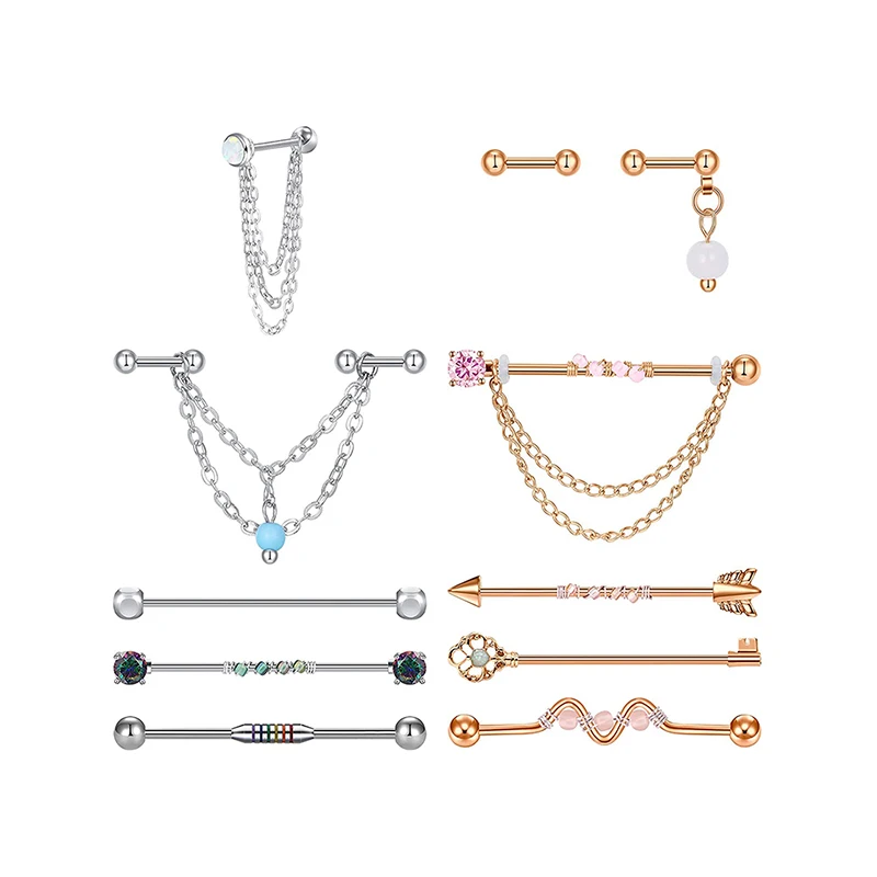 Industrial Earrings Industrial Piercing Jewelry Industrial Bar Piercing Surgical Stainless Steel Chain Industrial Piercing
Industrial Earrings Industrial Piercing Jewelry Industrial Bar Piercing Surgical Stainless Steel Chain Industrial Piercing