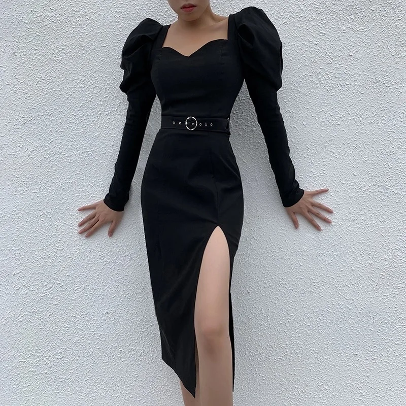 Moda Feminina 2021 Elegant Long Sleeve Woman Dress High Waist Spring Autumn Square Collar Puff Sleeve Mid-Calf Vestido Negro
Moda Feminina 2021 Elegant Long Sleeve Woman Dress High Waist Spring Autumn Square Collar Puff Sleeve Mid-Calf Vestido Negro