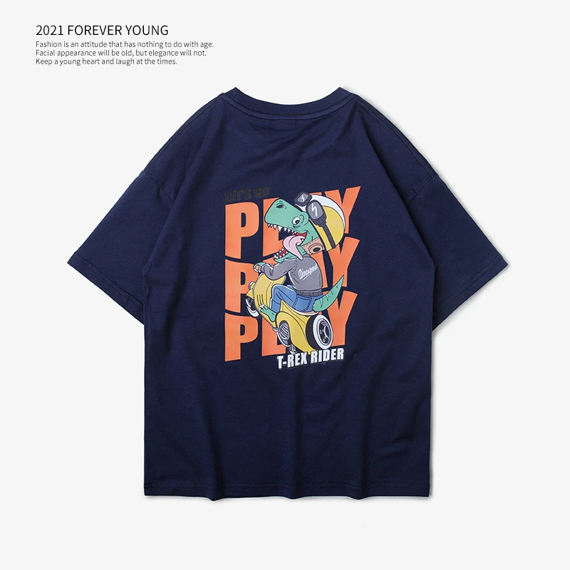 Summer Big Children's Short-sleeved Japanese Cute Cartoon Dinosaur Print Half-sleeved Street Ins Boys Cotton Sports T-shirtLB159
Summer Big Children's Short-sleeved Japanese Cute Cartoon Dinosaur Print Half-sleeved Street Ins Boys Cotton Sports T-shirtLB159