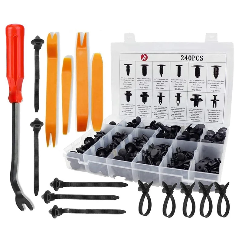 Universal Mixed Car Fastener Clip 12 Size 240pcs Auto Bumper Clips Body Push Retainer Pin Rivet Door Trim Panel Retainer Kit
Universal Mixed Car Fastener Clip 12 Size 240pcs Auto Bumper Clips Body Push Retainer Pin Rivet Door Trim Panel Retainer Kit
