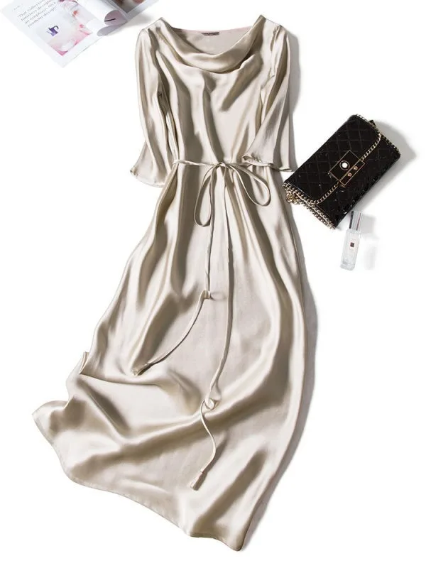Heavyweight Silk Silk Satin 2020 Fashion Dress Women's Long Sleeve Evening Dress Dress Women's Slimming
Heavyweight Silk Silk Satin 2020 Fashion Dress Women's Long Sleeve Evening Dress Dress Women's Slimming