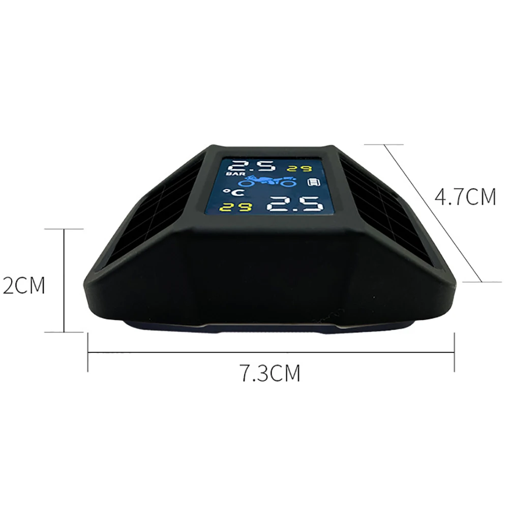 Solar Power Motorcycle Tire Pressure Monitoring System TPMS with 2 External Sensors Real-time Display Pressure Temperature
Solar Power Motorcycle Tire Pressure Monitoring System TPMS with 2 External Sensors Real-time Display Pressure Temperature