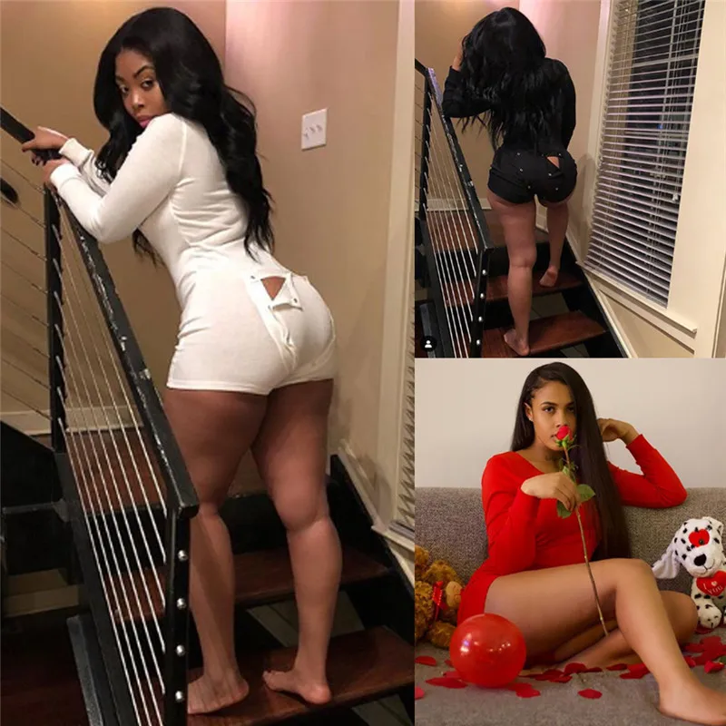 Sexy Women Ladies Bodycon Romper Jumpsuit Sleepwear Home Wear V-neck Button Long Sleeve Leotard Playsuit Bodysuit Autumn
Sexy Women Ladies Bodycon Romper Jumpsuit Sleepwear Home Wear V-neck Button Long Sleeve Leotard Playsuit Bodysuit Autumn