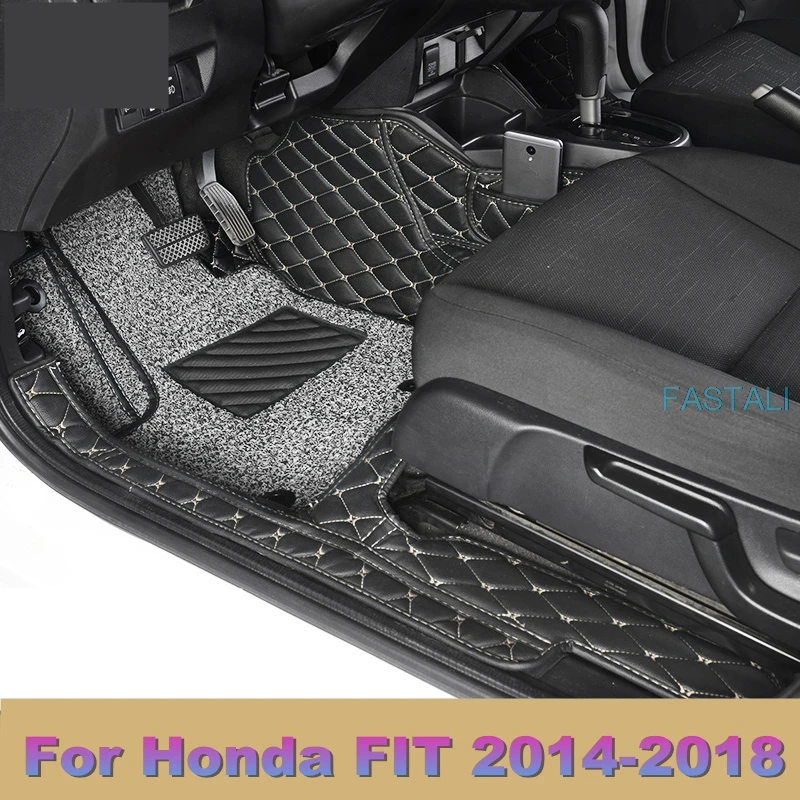 Автомобильные коврики для Honda FIT JAZZ 2014 2018 покрытые шелковым кольцом автомобильные
