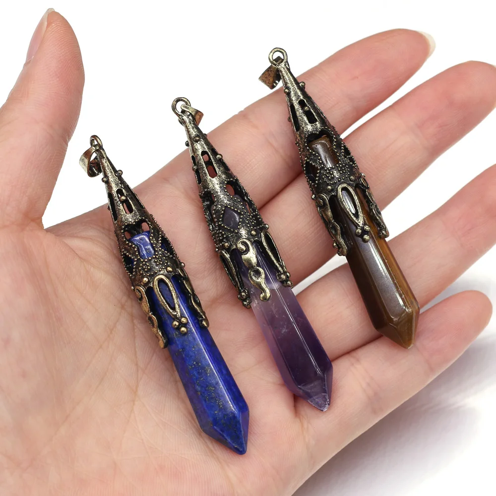 AAA Natural Six Sides Faceted Cone Semi-precious Stone Hand Carved Pendant Charms for Jewelry Making DIY Necklace Accessories
AAA Natural Six Sides Faceted Cone Semi-precious Stone Hand Carved Pendant Charms for Jewelry Making DIY Necklace Accessories