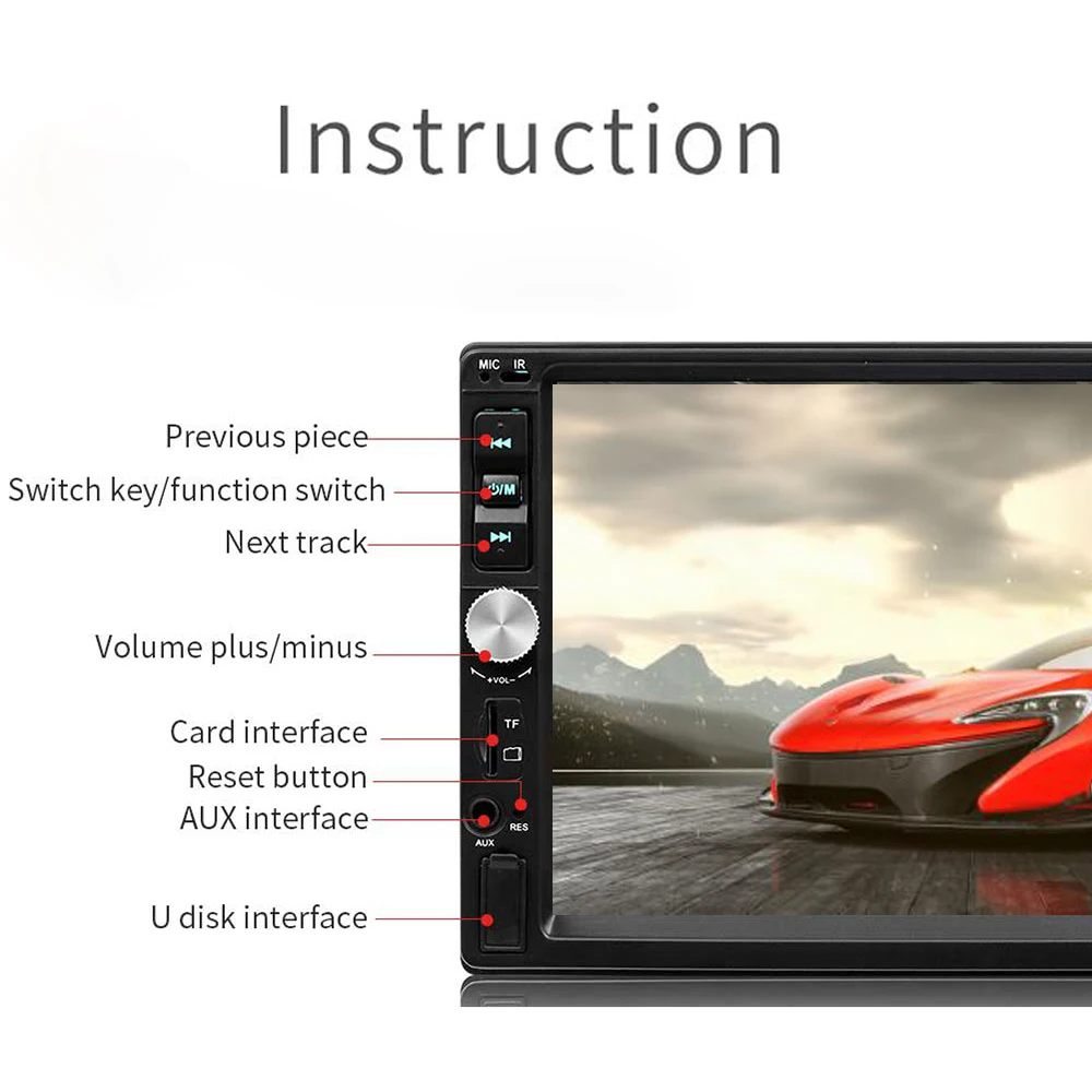 AAAE 7023B 2 din автомобильное радио HD 7 "MP5 плеер с сенсорным экраном Стерео Bluetooth