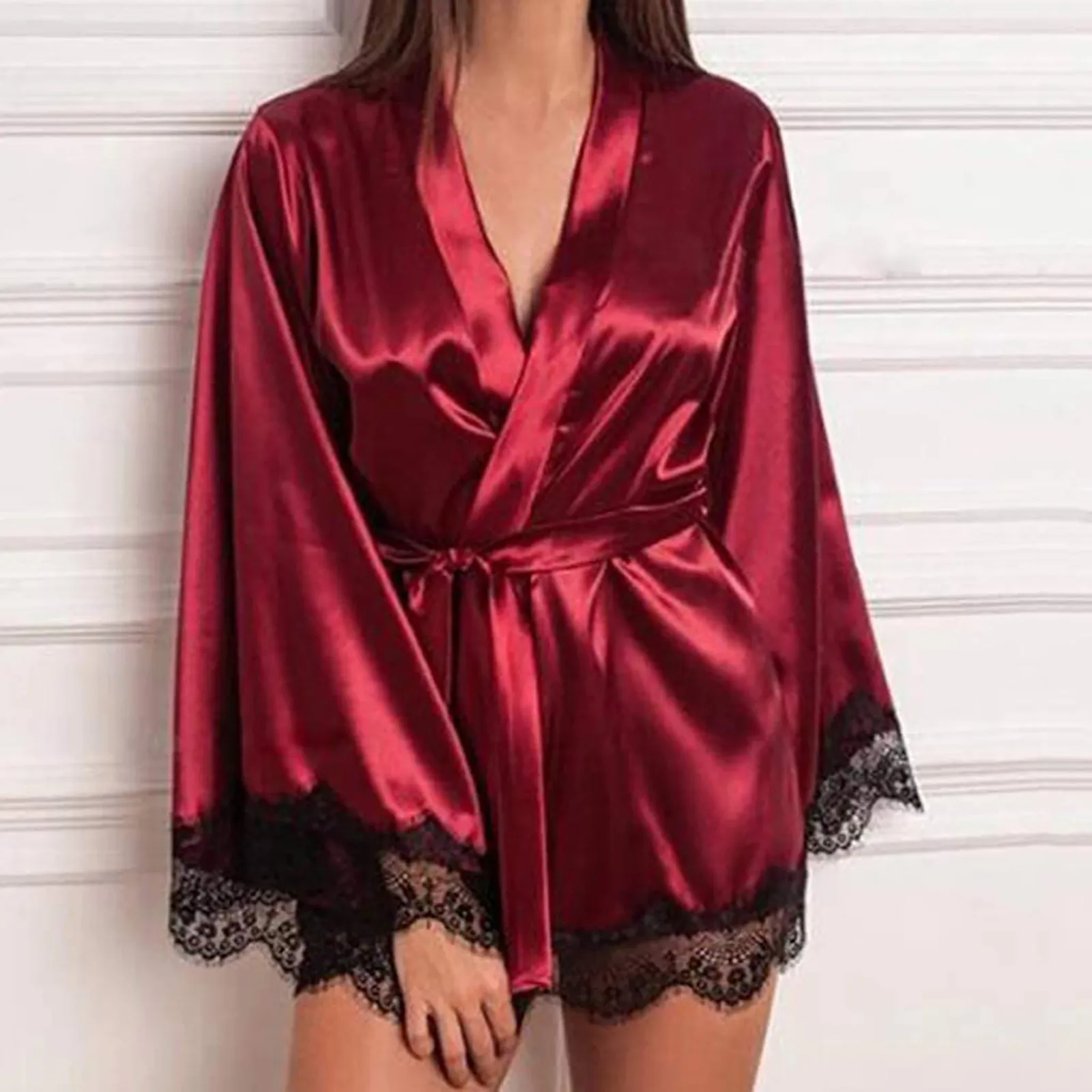 Lingerie Women pyjamas set long sleeve sleepwear women set Silk Lace Robe Dress Babydoll Sleepwear Nightdress Pajamas E1 
Lingerie Women pyjamas set long sleeve sleepwear women set Silk Lace Robe Dress Babydoll Sleepwear Nightdress Pajamas E1