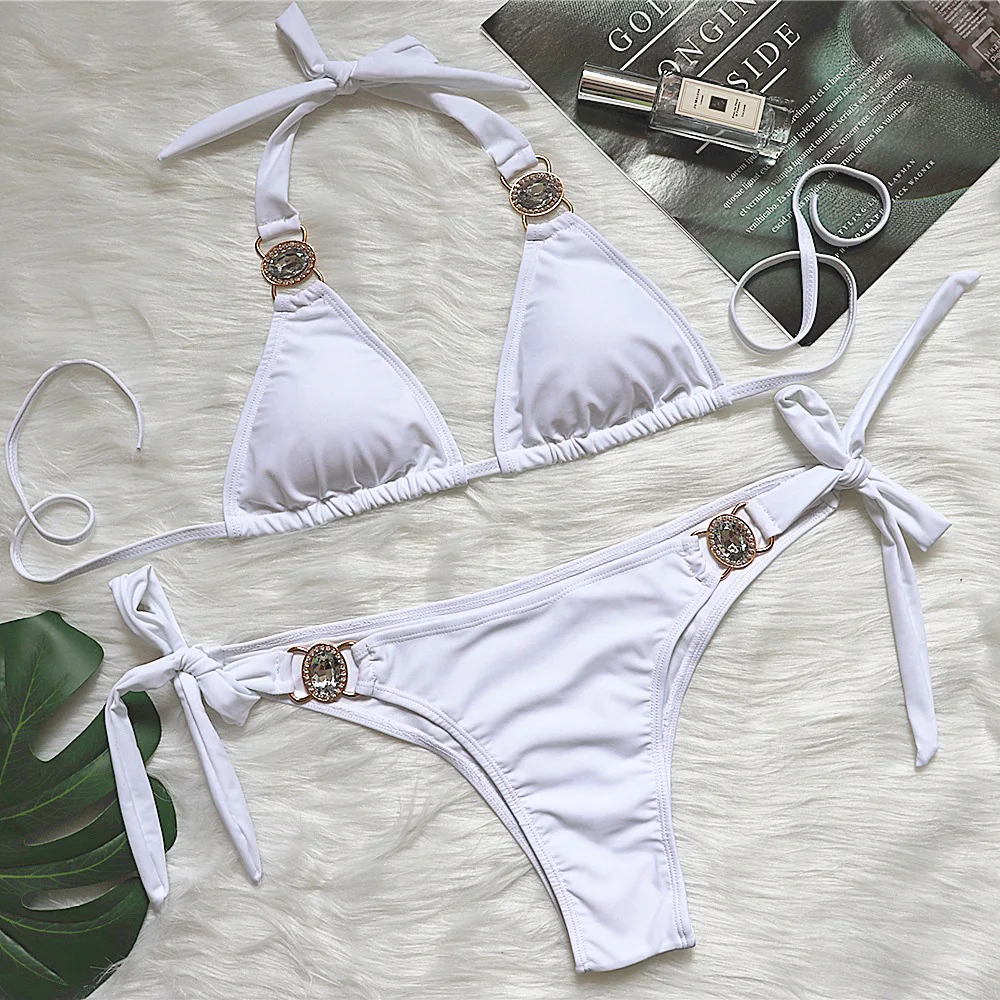 New Print Bandage Knot Women Split Swimsuit Sexy Backless Tight High Elastic Crystal Diamond Low Waist Bikini Set
New Print Bandage Knot Women Split Swimsuit Sexy Backless Tight High Elastic Crystal Diamond Low Waist Bikini Set