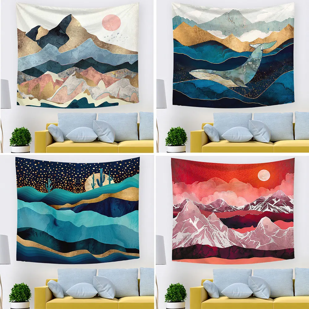 Sun, Mountain Printed Tapestry Wall Hanging Nordic Ins Home Living Room Bedroom Fabric Hanging Painting Background Decoration
Sun, Mountain Printed Tapestry Wall Hanging Nordic Ins Home Living Room Bedroom Fabric Hanging Painting Background Decoration