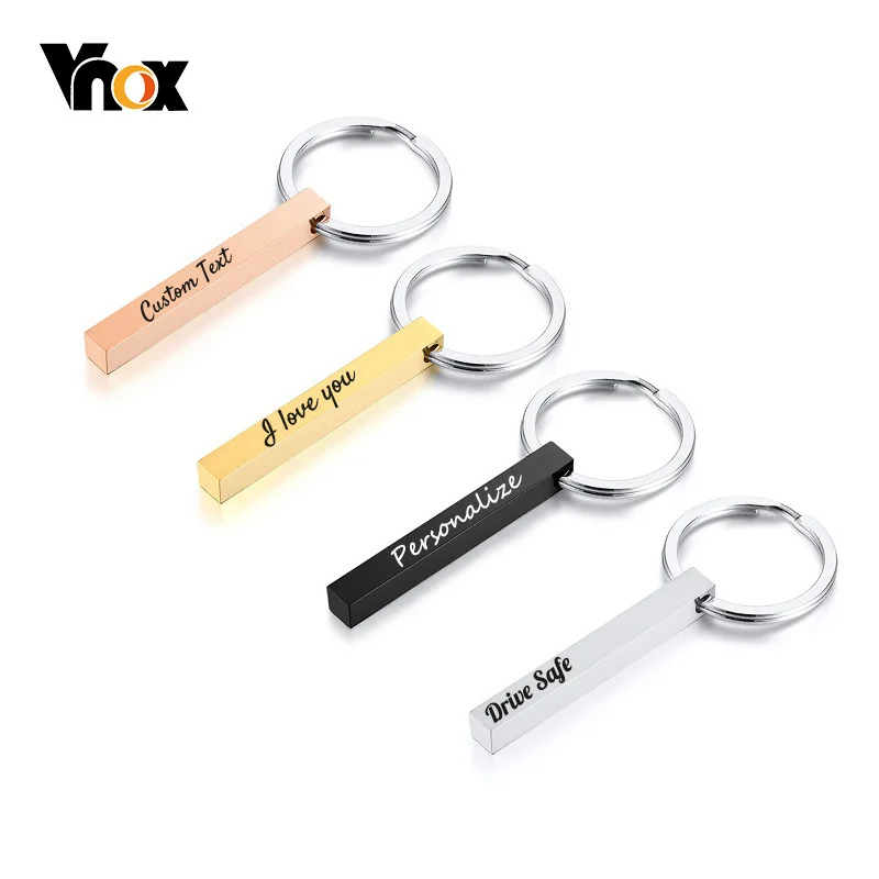 Vnox Custom 1-4 Sides Engrave 3D Bar Vertical Key Chains for Men Women Minimalist Stainless Steel Personalized Gifts Jewelry
Vnox Custom 1-4 Sides Engrave 3D Bar Vertical Key Chains for Men Women Minimalist Stainless Steel Personalized Gifts Jewelry