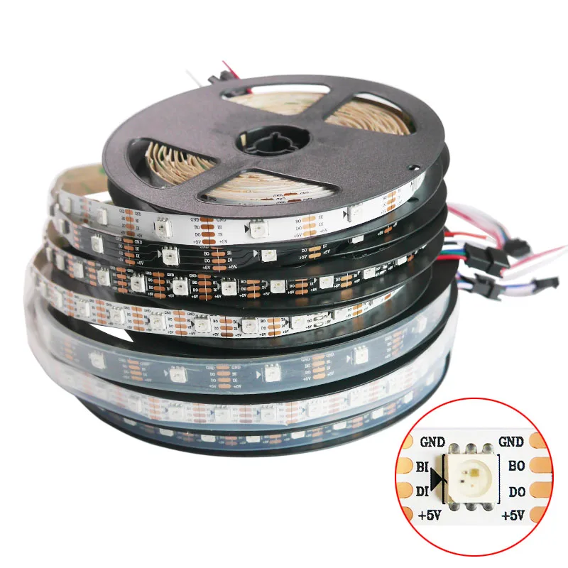 5m WS2813 RGB led strip light DC5V WS2812B Updated led lamp tape Dual-signal 30/60 pixels/leds/m IP30/IP65/IP67
5m WS2813 RGB led strip light DC5V WS2812B Updated led lamp tape Dual-signal 30/60 pixels/leds/m IP30/IP65/IP67