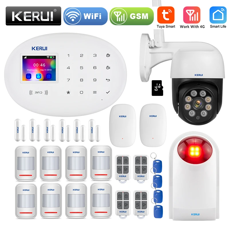 KERUI Tuya W20 4G WIFI GSM Home Security Kit Motion Sensor Smart Alarm System APP Remote Control 2.4 Inch Touch Panel Burglar
KERUI Tuya W20 4G WIFI GSM Home Security Kit Motion Sensor Smart Alarm System APP Remote Control 2.4 Inch Touch Panel Burglar