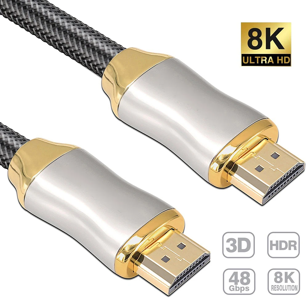 

8K HDMI-compatible Cable 60Hz 4K 120Hz 48Gbps ARC HDR Audio HD cable for Apple TV HDTV PS4 PS5 Projector Xiaomi Mi Box 1m 2m 3m