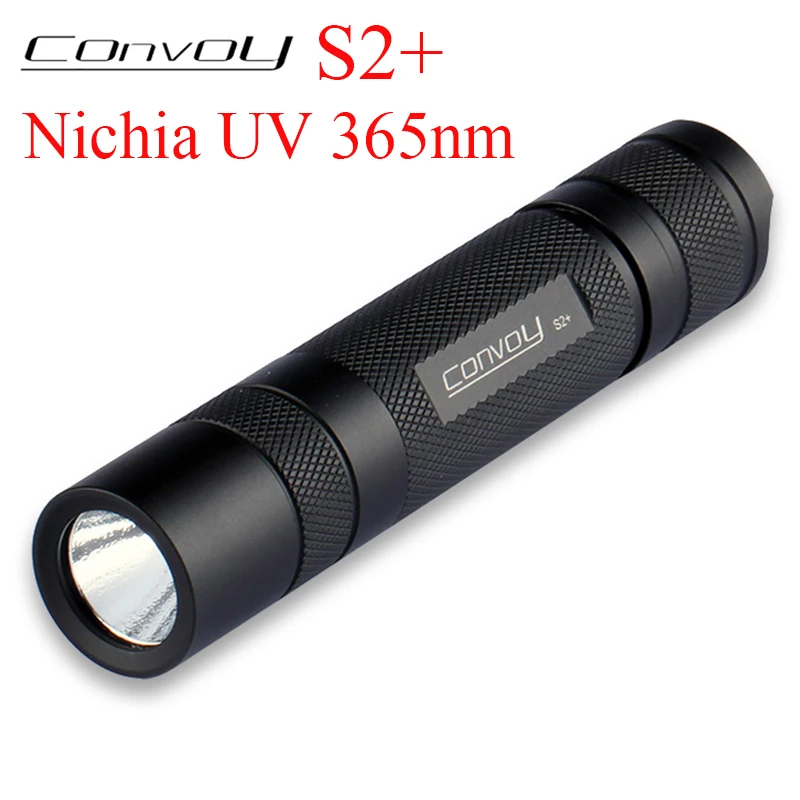 

Convoy S2+ UV 365nm LED Flashlight 18650 Ultraviolet Torch Ultra Violet Light Black 3W Nichia 365nm UV LED In Side OP Reflector