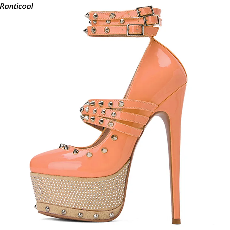 Ronticool Women Platform Pumps Ankle Strap Sexy Studs Stiletto Heels Round Toe Gorgeous 10 Colors Party Shoes US Plus Size 5-20
Ronticool Women Platform Pumps Ankle Strap Sexy Studs Stiletto Heels Round Toe Gorgeous 10 Colors Party Shoes US Plus Size 5-20
