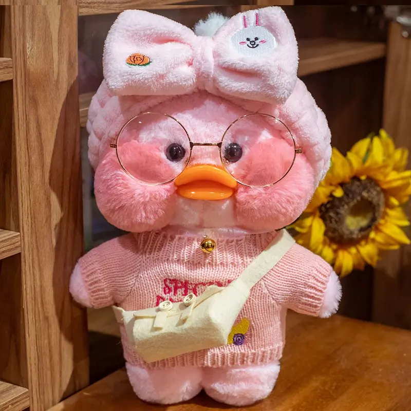

Whosale 30cm Cute LaLafanfan Cafe Duck Plush Toy Stuffed Soft Kawaii Duck Doll Animal Pillow Birthday Gift for Kids Children