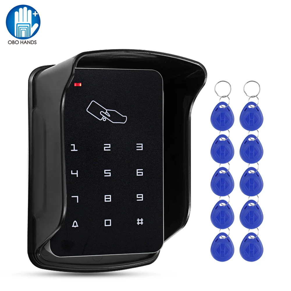 Standalone 125KHz Access Control Keypad RFID Keyboard Waterproof Cover Controller 10pcs Keyfobs for Door Access Control System
Standalone 125KHz Access Control Keypad RFID Keyboard Waterproof Cover Controller 10pcs Keyfobs for Door Access Control System