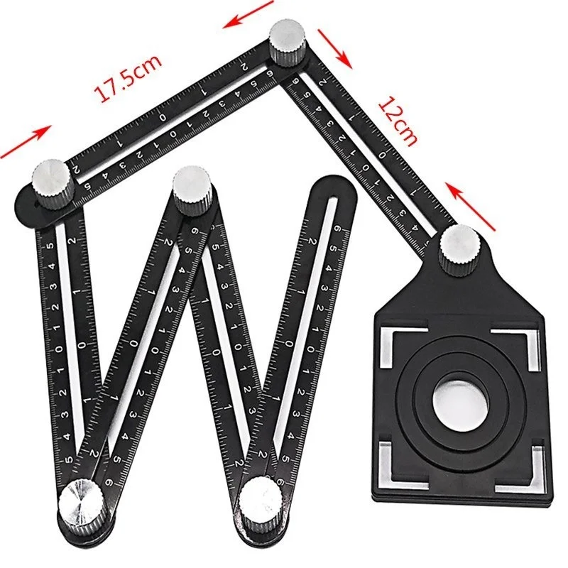 Newest Angle Ruler Woodworking Project Tools Multi-Functional Aluminum Alloy Folding Tapping Positioning Ruler Measuring Tool
Newest Angle Ruler Woodworking Project Tools Multi-Functional Aluminum Alloy Folding Tapping Positioning Ruler Measuring Tool