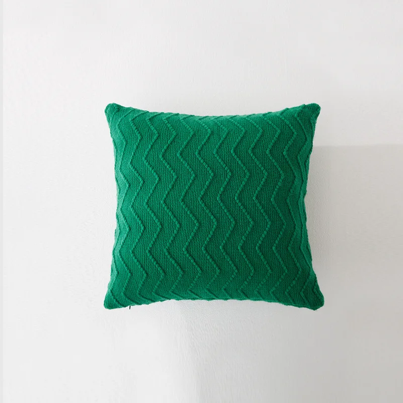 

Simple Pillowcase Green Yellow Blue 45*45cm Chenille Knitted Rhombus Pure Color Pillow American Home Throw Pillows