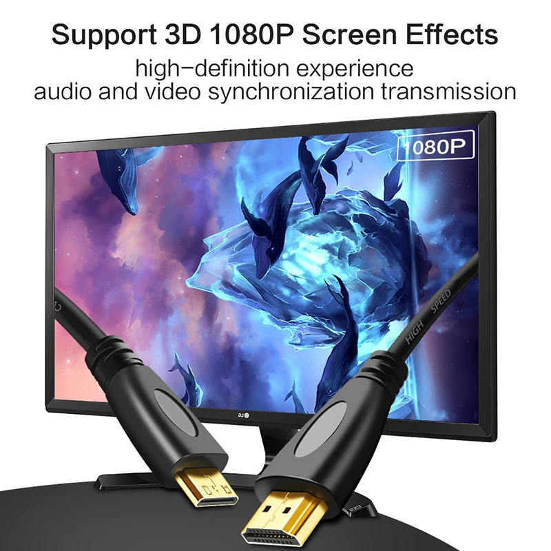 Совместимый с HDMI кабель 24K позолоченный видеокабель поддержкой 1080P 3D для HDTV