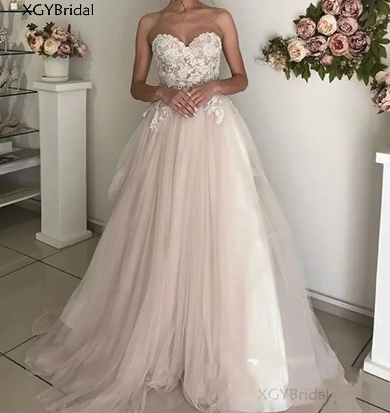 New Arrival Elegant Wedding Dress 2021 Appliqued Lace Sweetheart Sweep Train Wedding Gowns A Line Boho Bride Dresses
New Arrival Elegant Wedding Dress 2021 Appliqued Lace Sweetheart Sweep Train Wedding Gowns A Line Boho Bride Dresses