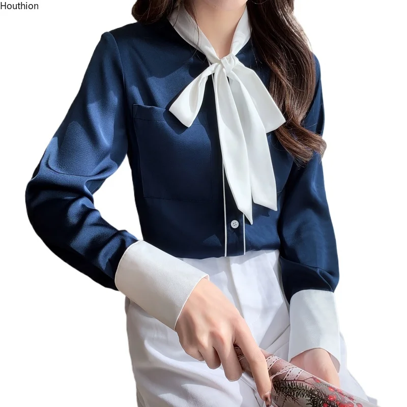 Женская блузка, повседневный модный Атласный топ, новинка, Однотонная рубашка с бантом и длинным рукавом и V-образным вырезом, корейский сти...
Женская блузка, повседневный модный Атласный топ, новинка, Однотонная рубашка с бантом и длинным рукавом и V-образным вырезом, корейский сти...