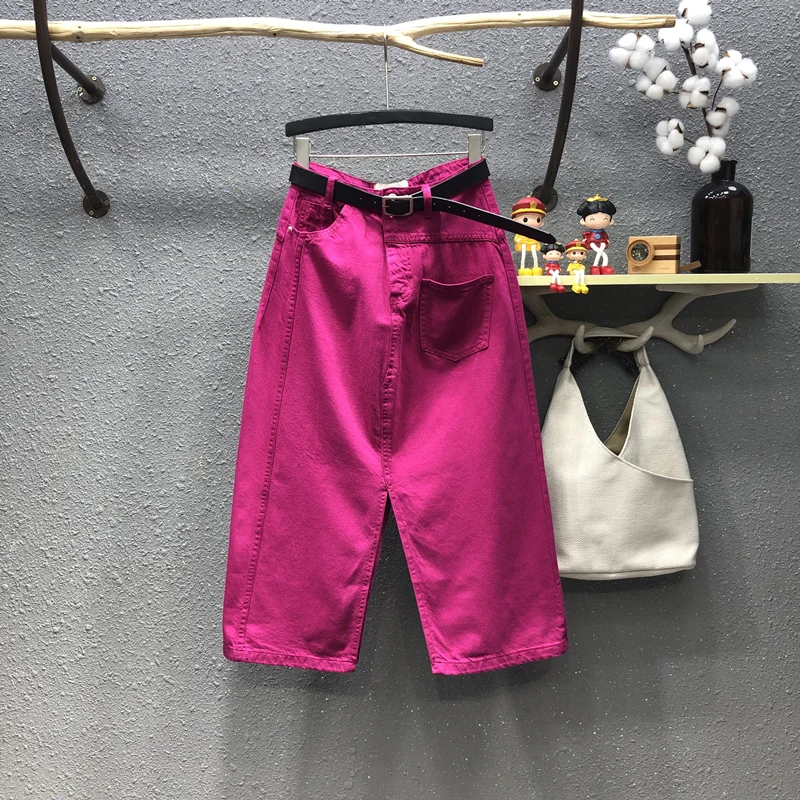 Rose Red Denim Skirt Women 2021 New Korea-style Summer Front and Back Split High Waist Mid-length A-line Jean Skirts Casual
Rose Red Denim Skirt Women 2021 New Korea-style Summer Front and Back Split High Waist Mid-length A-line Jean Skirts Casual