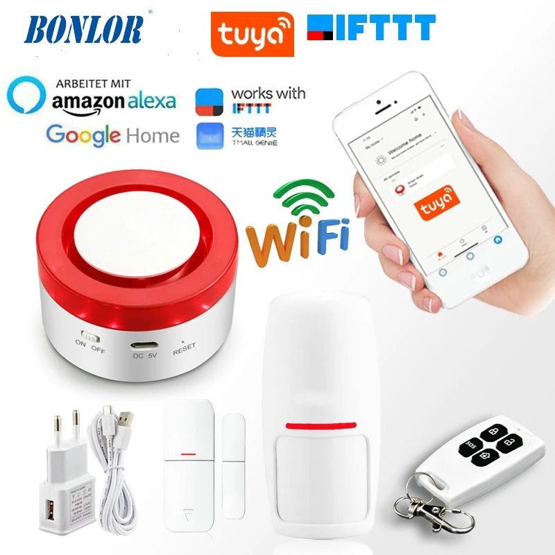 Умная домашняя система сигнализации Tuya Wi Fi 433 МГц беспроводная Стробоскопическая
