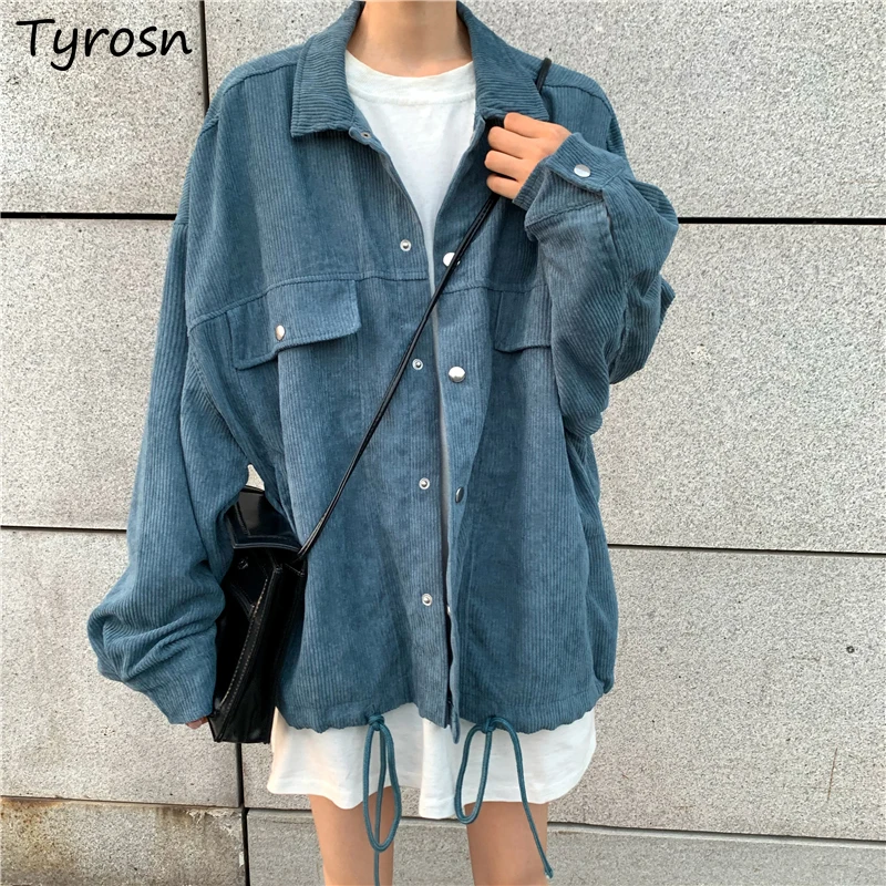 Corduroy Basic Jackets Women Retro Safari Style Loose Tooling Lace Up Turn-down Collar Jacket Streetwear Single Breasted Coats
Corduroy Basic Jackets Women Retro Safari Style Loose Tooling Lace Up Turn-down Collar Jacket Streetwear Single Breasted Coats
