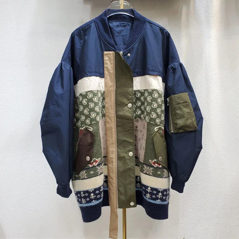 SeeBeautiful Contrast Color Large Size Jacket Coat Stand Long Sleeve Single Breasted Women Autumn 2021 New Fashion Tide G462
SeeBeautiful Contrast Color Large Size Jacket Coat Stand Long Sleeve Single Breasted Women Autumn 2021 New Fashion Tide G462