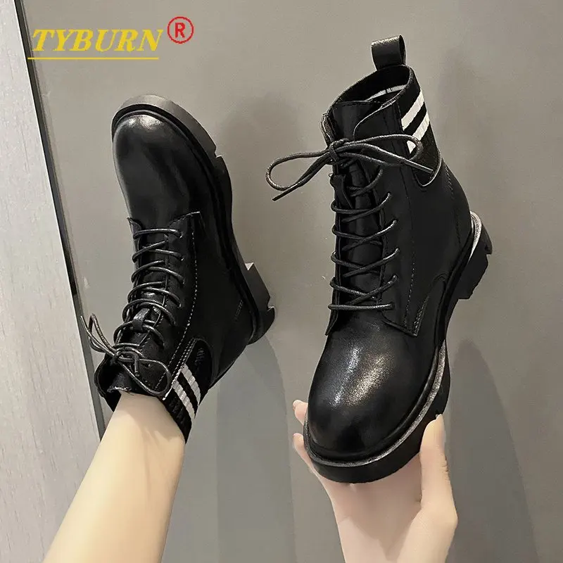 Tyburn Ladies Ankle Boots Lace-up Thick Sole Ladies Fashion Boots PU Leather Solid Color Stretch Fabric Women's Shoes Fall 2021
Tyburn Ladies Ankle Boots Lace-up Thick Sole Ladies Fashion Boots PU Leather Solid Color Stretch Fabric Women's Shoes Fall 2021
