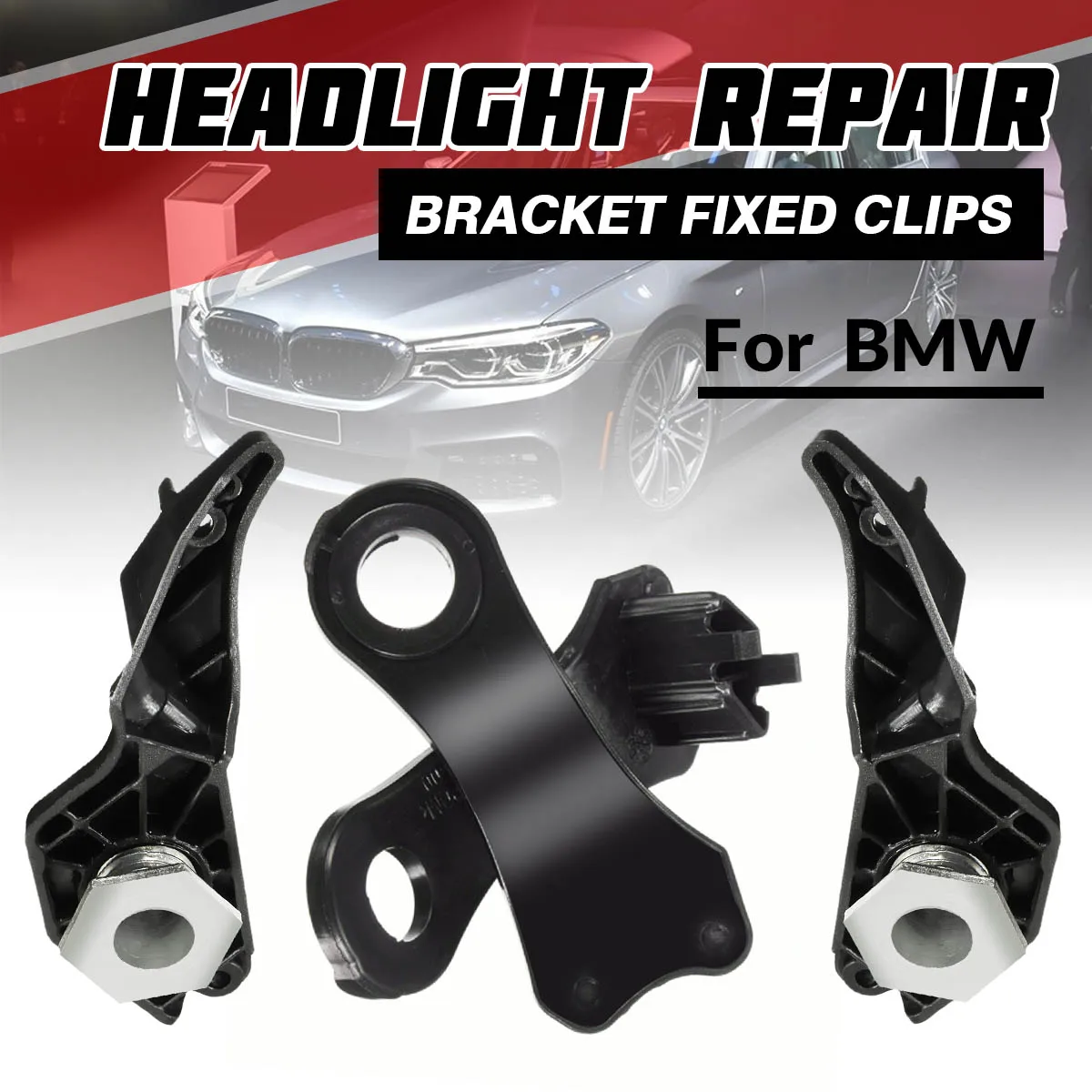 Pair Headlight Repair Bracket Fixed Clips For BMW 5 Series E60 E61 2004 2005-2010 #63126941478 (Left) 63126942478 (Right) Black
Pair Headlight Repair Bracket Fixed Clips For BMW 5 Series E60 E61 2004 2005-2010 #63126941478 (Left) 63126942478 (Right) Black