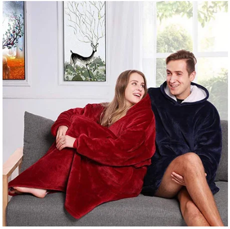 Winter Warm TV Hooded Blankets Sofa Cozy Coral Fleece Hoodie Blanket Adults Kids Bathrobe Weighted Blanket with Sleeves Outwears 
Winter Warm TV Hooded Blankets Sofa Cozy Coral Fleece Hoodie Blanket Adults Kids Bathrobe Weighted Blanket with Sleeves Outwears